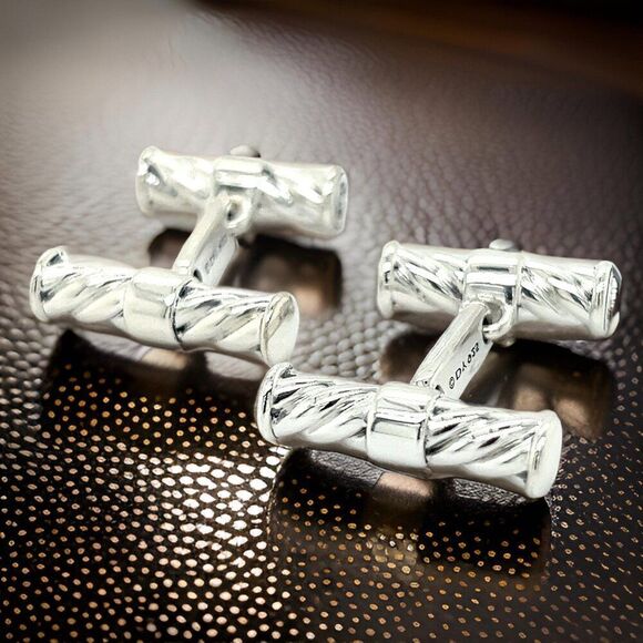 David Yurman Estate Men Cufflinks Sterling Silver DY110 - Picture 6 of 8